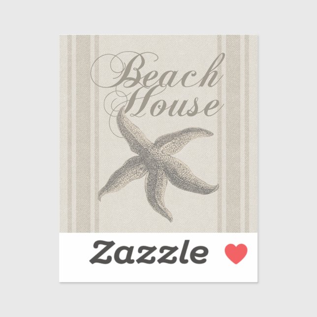Sticker Maison de plage Starfish Bord de mer Côté côte (Feuille)