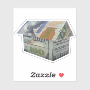 Sticker Maison en origami d'argent de 100 $