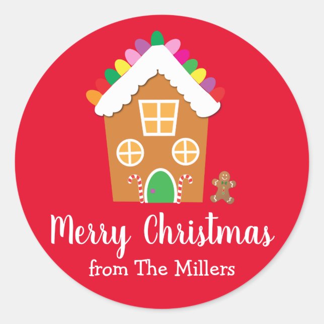 Sticker Maison en pain d'épice de Noël (Devant)