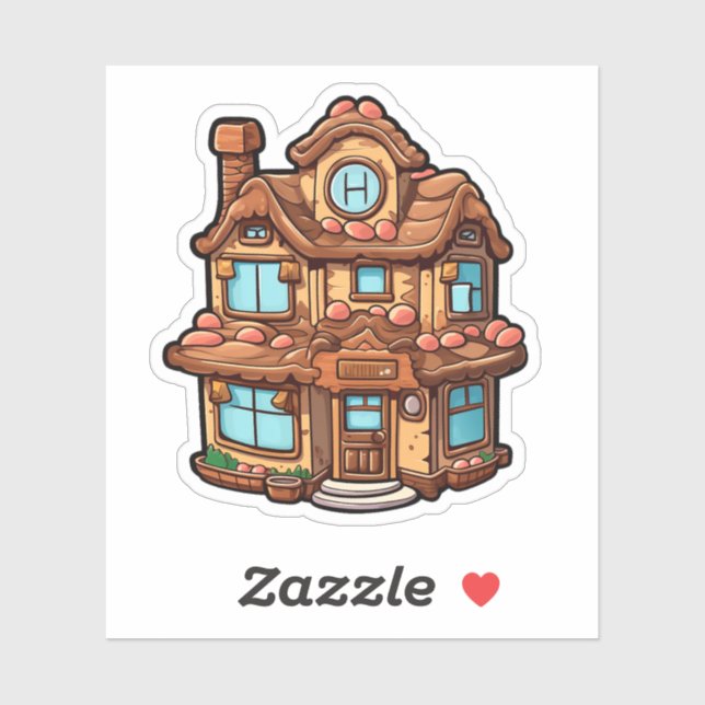 Sticker Maison en pain d'épices (Feuille)