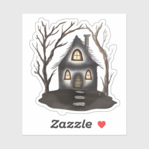 Sticker Maison hantée de Whimsi-Goth sombre