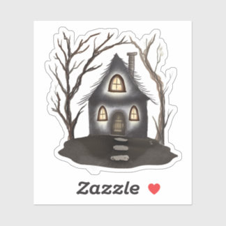 Sticker Maison hantée de Whimsi-Goth sombre