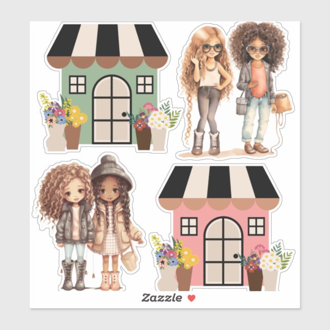 Sticker Maisons de petites amies (Feuille)