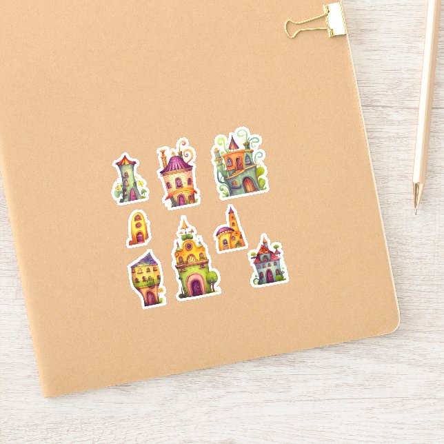 Sticker Maisons fantaisistes de scrapbooking petit format (Carnet)