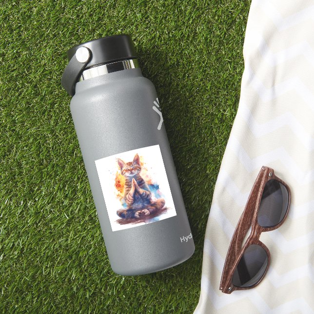 Sticker Maître de yoga de chat (HydroFlask Insitu)