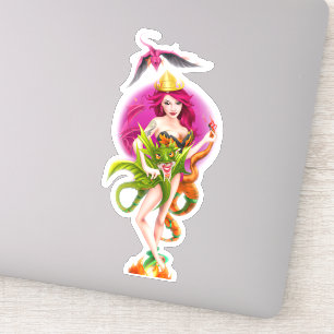 Sticker Majestic Dragon Princess Queen Flying Stic