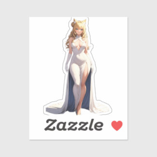 Sticker Majestic Feline Princess Anime Concept