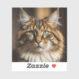 Sticker Majestic Maine Coon Cat