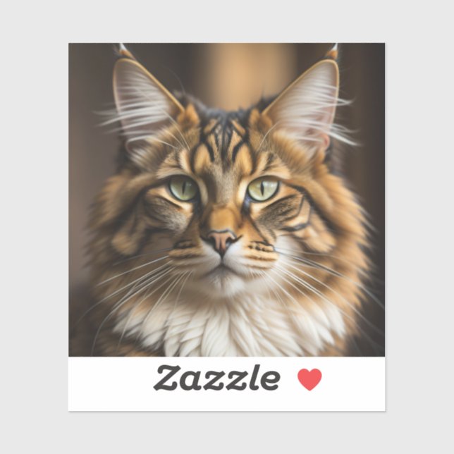 Sticker Majestic Maine Coon Cat (Feuille)