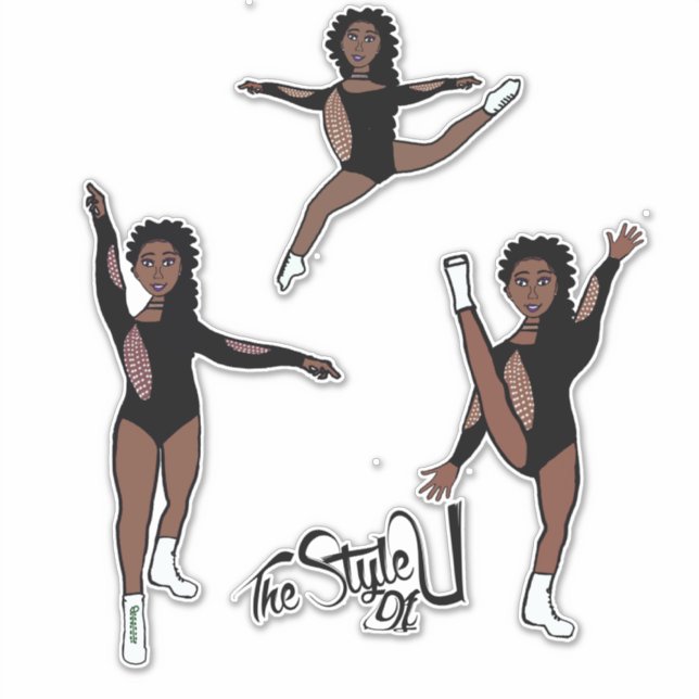 Sticker Majorette / Danseuse Tri Noir (Devant)