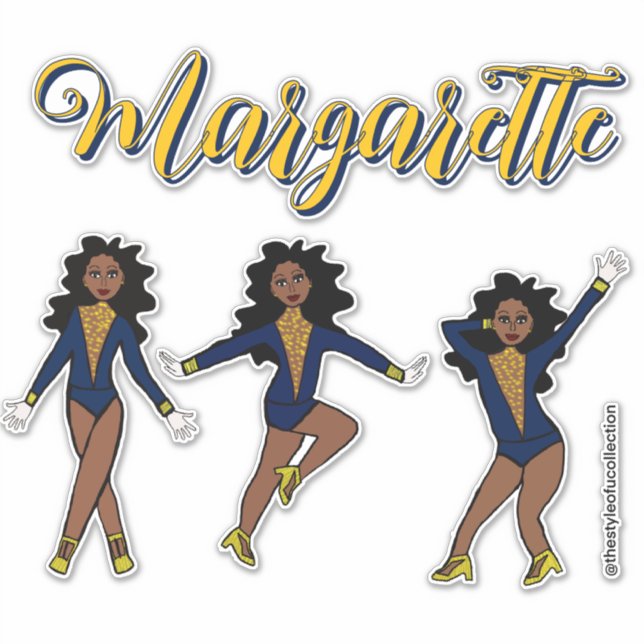 Sticker Majorette Tri- Pose Bleu/Jaune Diamant #1 (Devant)