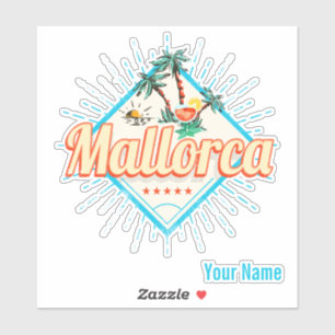 Sticker Majorque Baléares Île Retro Parrot Vintage