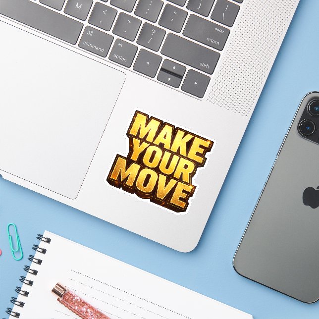 Sticker Make Your Move (Ordinateur portable avec iPhone)