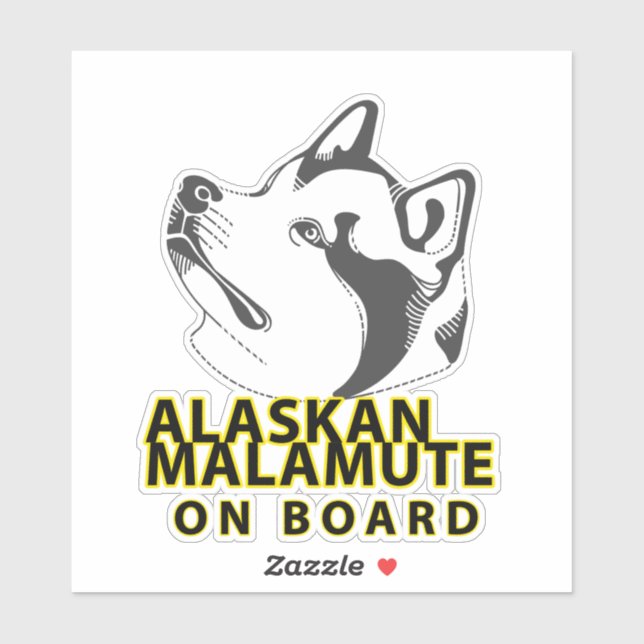 Sticker Malamute d'Alaska à bord (Feuille)