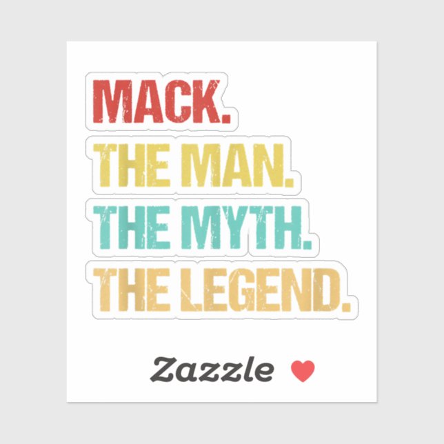 Sticker Mâle Mack L'Homme Le Mythe La Légende (Feuille)