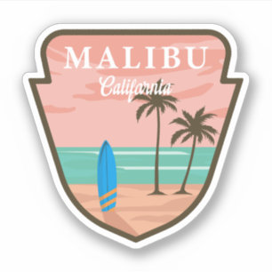 Sticker Malibu California Beach Malibu Welcome Bag