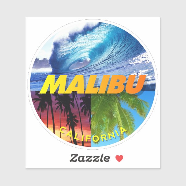 Sticker Malibu Californie (Feuille)