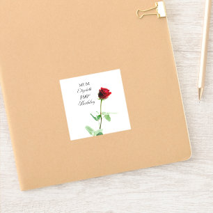 Sticker Maman 100e anniversaire Fleur de rose rouge person