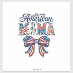 Sticker Maman Américaine Arc Patriotique Vintage 4 Juillet