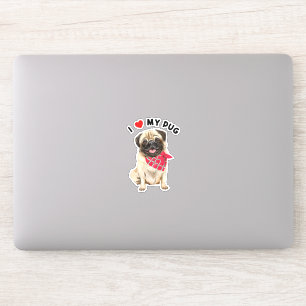 Sticker maman carlin, papa carlin, chien de carlin mignon,