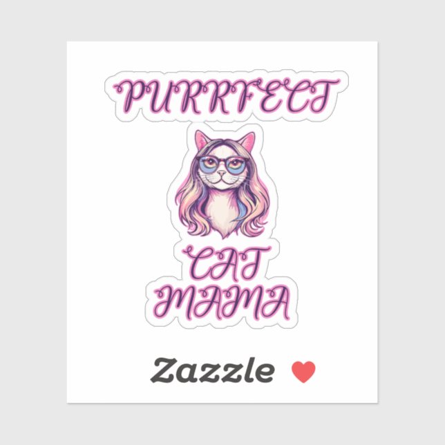 Sticker Maman Chat Parfaite Design Parent Félin (Feuille)