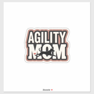 Sticker Maman d'agilité Vintage silhouette de chien d'agil