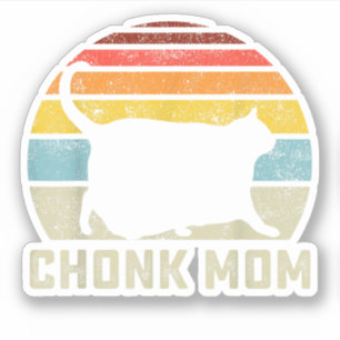 Sticker Maman de chat Chonk Échelle Mème Drôle Style Rétro