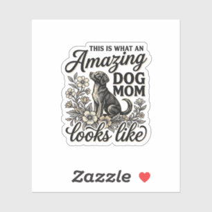Sticker Maman de chien incroyable Design floral vintage po