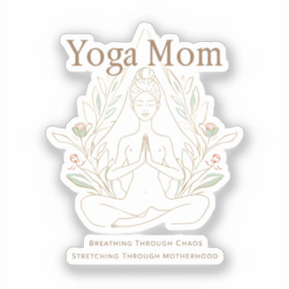 Sticker Maman de yoga qui respire à travers la maternité