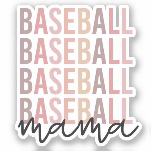 Sticker Maman du baseball | Cadeau de baseball maman (Recto)