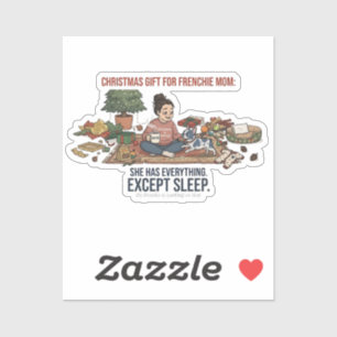 Sticker Maman Frenchie drôle Cadeau de Noël Chien d'amour 