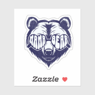 Sticker Maman Ours Cool portant des lunettes de soleil Ble