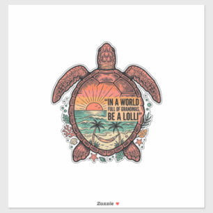 Sticker Mamie drôle Turtle Beach Vintage Shirt Design_1