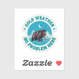 Sticker Mammouth d'hiver humour en temps froid
