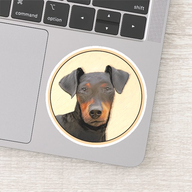Sticker Manchester Terrier Peinture Art animal original (Détail)