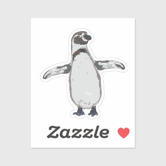 Sticker Manchot de dessin animé (Feuille)