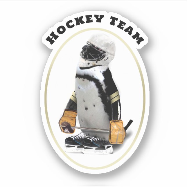 Sticker Manchot de hockey sur glace  (Devant)