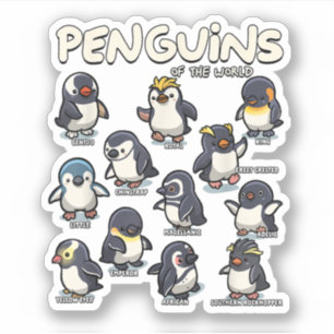 Sticker Manchots Pingouins Animaux du Monde Amour des Manc