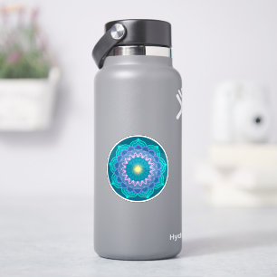 Sticker Mandala Coloré sur Fond Bleu