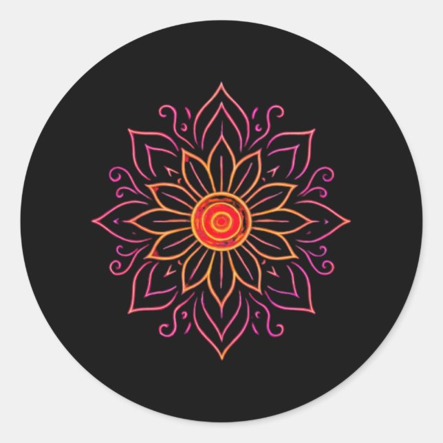 Sticker Mandala Cosmic Neon | Glo Vintage éthéré (Devant)