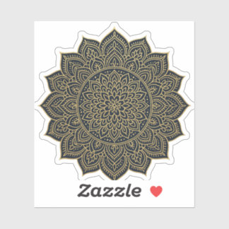 Sticker Mandala d'or et de marine