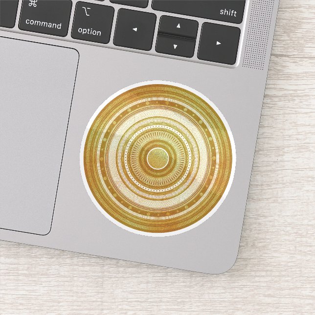 Sticker Mandala d'or et de paillettes (Détail)