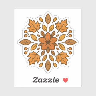 Sticker Mandala fleur d'automne