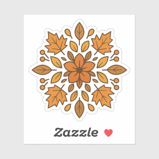Sticker Mandala fleur d'automne (Feuille)