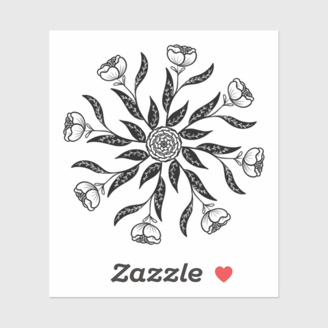 Sticker Mandala Fleur Géométrique (Feuille)