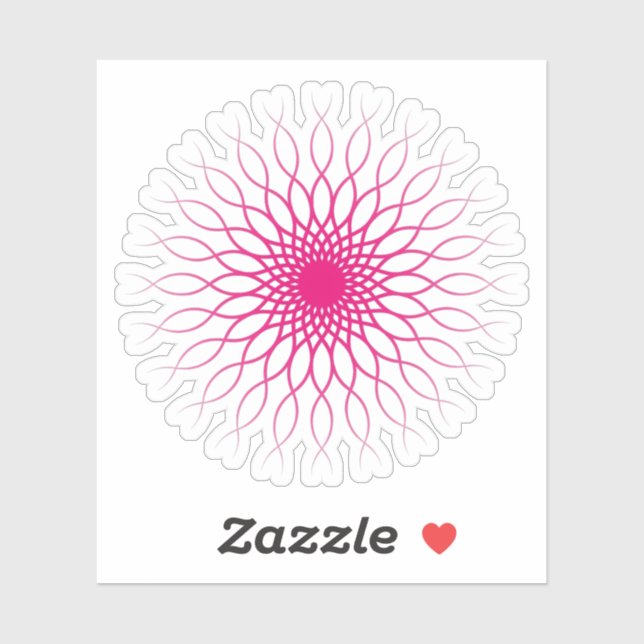 Sticker Mandala floral rose élégant (Feuille)