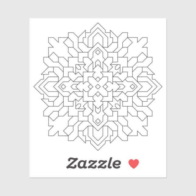 Sticker Mandala géométrique n° 6 clair (Feuille)