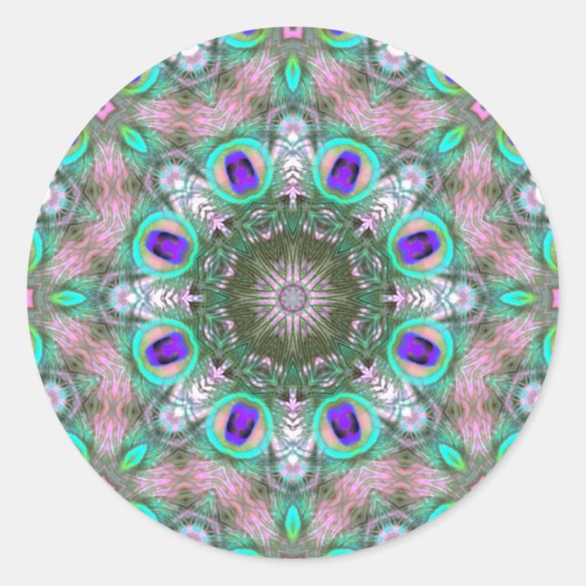 Sticker Mandala géométrique Peacock Feathers (Devant)