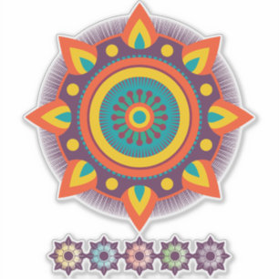 Sticker Mandala géométrique transparent