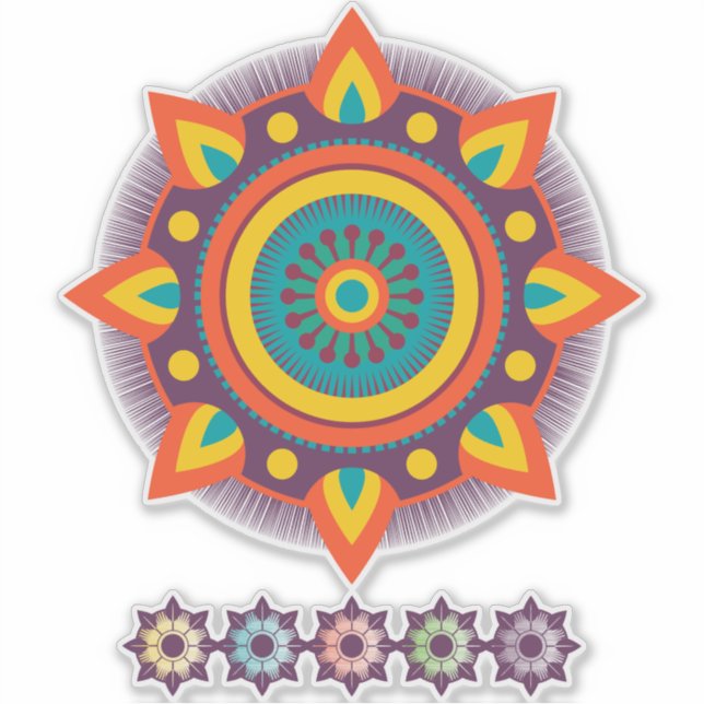 Sticker Mandala géométrique transparent (Devant)